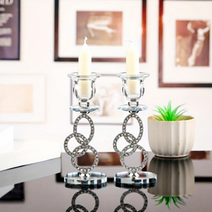 Candelabro de Cristal de Lujo al Por Mayor, Estilo Europeo, Hecho a Mano, Ecológico, con Múltiples Anillos para Mesa, Ideal para Bodas y Navidad - Product Image 1