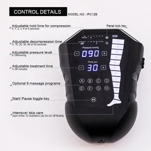 Botas recargables de recuperación de terapia de masaje de aire de compresión de piernas de 12 cámaras con sensor de presión para inflado y desinflado - Product Image 5