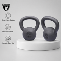 Kettlebell en fonte avec logo personnalisé HUISHENG, revêtement en poudre, pour CrossFit, musculation, entraînement de force à domicile ou en salle de sport commerciale