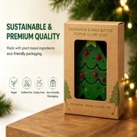 Savon artisanal en forme de sapin de Noël au beurre de karité et huile de pin, végétalien, sans sulfate, idéal pour les cadeaux de Noël, décoration de salle de bain