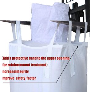 Bolsa de gran capacidad, bolsa de 1.5 toneladas, 35.4"L x 35.4"W x 43.3"H, 3300lbs SWL, factor de seguridad 3:1, bolsas de polipropileno tejido, entrada superior circular para alimentación. - Product Image 4