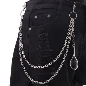 Hip Hop mode multi-couche chaîne taille chaîne femme mode Cool plume <span class=keywords><strong>raquette</strong></span> pendentif poche chaîne <span class=keywords><strong>pour</strong></span> <span class=keywords><strong>pantalon</strong></span> - Product Image 3