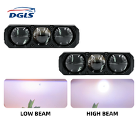 Projecteur à triple lentille DGLS XT09 12V 6500K Nouveau L70W H100W Entièrement collé IP68 Étanche Lentille en verre Couvercle métallique SUV