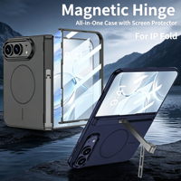 Coque magnétique pour iPhone Duo 18 Fold avec béquille latérale, film protecteur intégré, coque rigide magnétique de protection intégrale