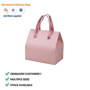 Bolsa Térmica Aislante Desechable Rosa de Alta Calidad con Logotipo Personalizado Impreso, para Comida, Café, Pasteles y Comida para Llevar - Product Image 1