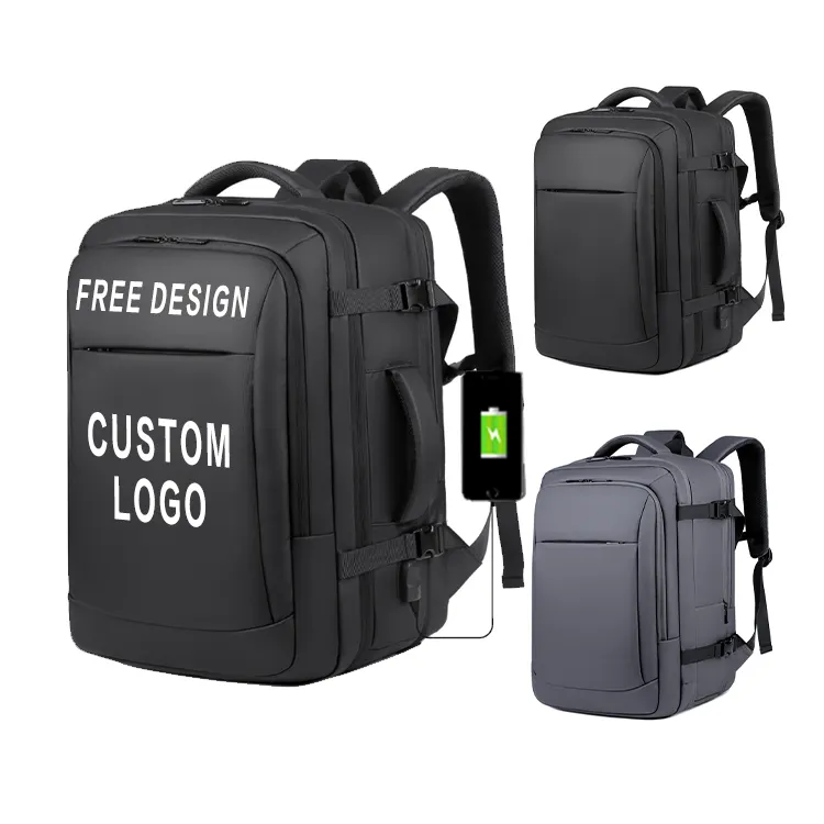 New Custom Travel Bag Sport Waterproof Men 15.6 Inch Office Computer Bag Laptop Backpacks With Usb Charging