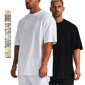 T-shirt blanc uni de haute qualité pour hommes, coupe oversize, doux, personnalisable avec logo imprimé numériquement, en tissu épais, vente en gros - Product Image 5
