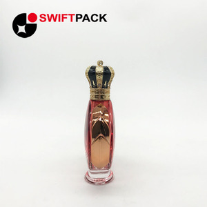 Bán Buôn 100Ml Rỗng Luxury Flat Round Spray Chai Nước Hoa Vương Miện Nước Hoa <span class=keywords><strong>Cap</strong></span> <span class=keywords><strong>Red</strong></span> Refillable Chai Nước Hoa Thủy Tinh - Product Image 2