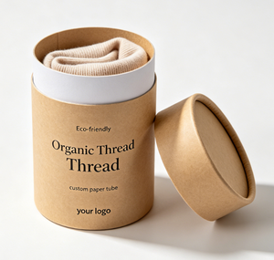 Premium Eco-friendly <b>Clothes</b> Kraft Cardboard Cylinder <b>Box</b> Packaging Scarves T-shirt Paper Tube with Visual Window - Product Image 1