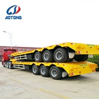 Schwerlasttransport Gooseneck-Tieflader 3-Achsen 60-Tonnen Tieflader-Anhänger mit Leiter