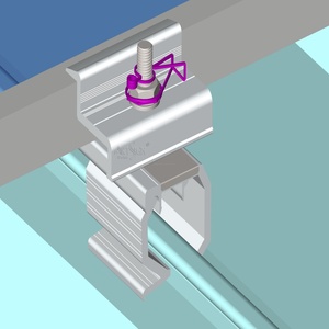 Support de fixation solaire en alliage d'aluminium pour toiture à joint debout, système de support photovoltaïque pour toiture métallique |   Art Sign - Product Image 1