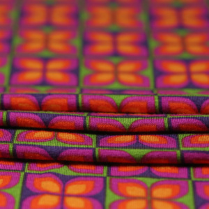 Bahar yaz için viskon baskılı streç kumaş orta ağırlık viskon baskılı Spandex tek Jersey örgü giyim kumaş için - Product Image 3