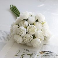 Buket Bunga Peony Buatan 27 Tangkai untuk Perlengkapan Fotografi Pernikahan & Dekorasi Rumah (Model DM0028)