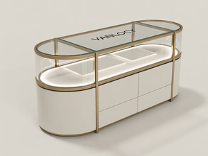 Exhibición de joyería de moda personalizada vitrina Mostrador de cristal con almacenamiento - Product Image 2