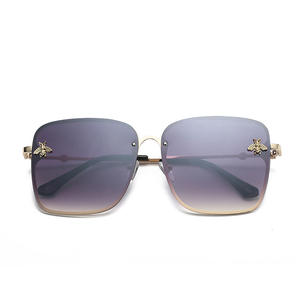 Nueva geometría Little Bee <span class=keywords><strong>gafas</strong></span> de sol mujeres coloridas <span class=keywords><strong>gafas</strong></span> de sol cuadradas de moda sin montura <span class=keywords><strong>gafas</strong></span> de sol de Metal sin marco 2025 - Product Image 2