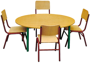 Đồ Nội Thất Mẫu Giáo Bằng Gỗ Bàn Ăn Với Ghế Trẻ Em Đồ Nội Thất Bộ Nghiên Cứu Bảng Cho Mẫu Giáo - Product Image 2