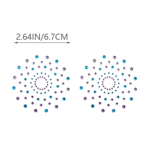 Autocollants de poitrine en tissu Dobby ajouré respirant avec strass magnifiques et pierres brillantes pour la vente en gros - Product Image 4