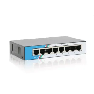 Interruptor de alimentação externo, 8 portas, 100m, para escritório, uso 10/100mbps, desktop, rj45, 8 portas, interruptor de rede industrial