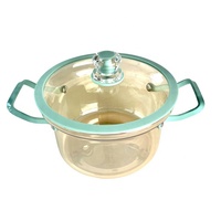 Marmite de cuisson en verre Borosilicate, 20x20cm, fait-main avec couvercle en verre trempé