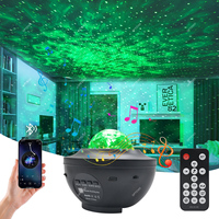 Proyector de Galaxia con Conexión USB de 5V, Altavoz LED con Música, Luz Nocturna Dinámica de Cielo Estrellado, Aurora y Olas del Océano, Decoración de Pared para Dormitorio
