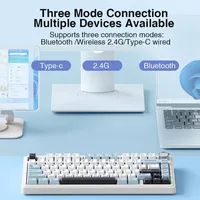 Clavier mécanique de jeu sans fil/filaire AULA F75 2.4G RGB personnalisé, disposition 75 %, profil OEM, structure Gasket