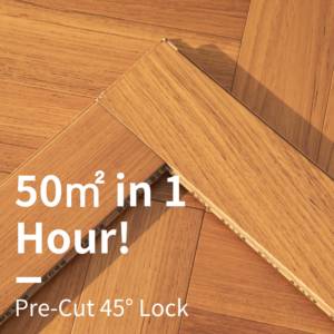 Plancher en <span class=keywords><strong>bois</strong></span> à chevrons en teck birman massif 440x88mm planches ensoleillées naturelles pour la maison et l'hôtel - Product Image 5