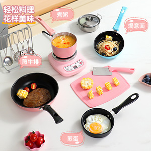 Mini Non Stick Frying Pan Egg Pan Pink Pot For Children Kitchen Food Toy Real Cooking Set 2 To 4 Years Unisex - Product Image 2