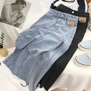 Nouvelle Robe <span class=keywords><strong>Crayon</strong></span> Midi Longue Rétro pour Femme, <span class=keywords><strong>Jupe</strong></span> <span class=keywords><strong>en</strong></span> <span class=keywords><strong>Jean</strong></span> Fendue Couleur Unie avec Fermeture Éclair et Bouton, <span class=keywords><strong>Taille</strong></span> <span class=keywords><strong>Haute</strong></span> pour Adultes - Product Image 2