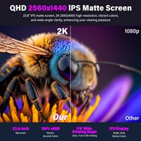 Moniteur QHD 23,8 pouces 1440P, fréquence de rafraîchissement 180 Hz, gamme de couleurs 100 SRGB, écran mat pour ordinateur portable, PC, téléphone