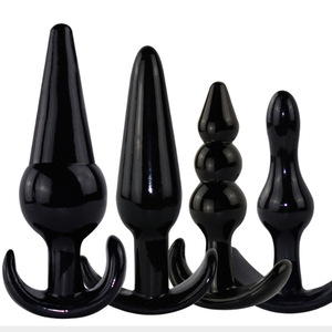 4pcs Set Silicone <strong>Anal</strong> Sex Toys Butt Plug <strong>Pink</strong> Black Transparent Cute <strong>Anal</strong> Plug for Women Men <strong>Anal</strong> - Product Image 1