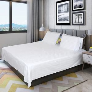 中国メーカーホワイトエジプト綿生地キングサイズシーツホテル用ソリッドベッドシーツ - Product Image 3