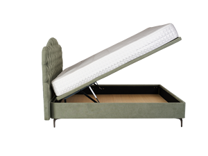 Lit ottoman rembourré avec vérin hydraulique réglable, base de rangement gain de place, plateforme de lit minimaliste/velours pour hôtel - Product Image 4