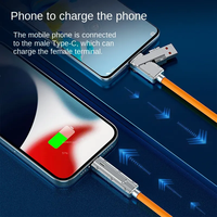 120W 4-en-1 USB Type C Type C Câble PD 100W Câble de données de charge rapide pour iPhone pour Samsung pour chargeurs rapides Imprimantes IOS
