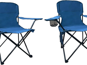 Set 2 Modern Folding <b>Camping</b> Chairs Built 4 Can Cooler Cushioned Seat Backrest Side Pockets Cup Holder Eco-Friendly <b>Firepit</b> - Product Image 1