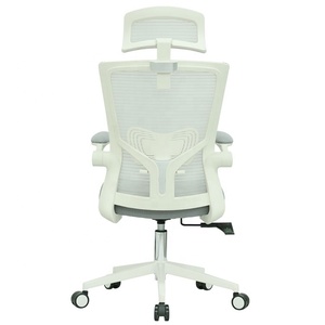 <span class=keywords><strong>Silla</strong></span> de escritorio ergonómica blanca con soporte trasero de malla de alta calidad y cuero sintético <span class=keywords><strong>para</strong></span> trabajo de oficina - Product Image 5