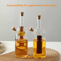 Bouteille d'assaisonnement en verre à haute teneur en borosilicate 2 en 1 pot à huile bouteille d'assaisonnement à double usage pour sauce soja et vinaigre