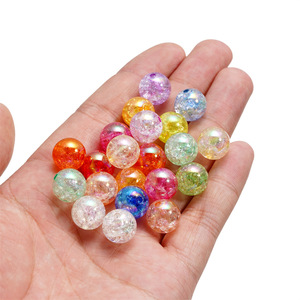 Acrylic Crackle <b>Beads</b> 16mm Round Perforated Loose <b>Beads</b> For Jewelry Making - Product Image 2