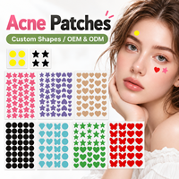 Patchs anti-acné les plus vendus : Patchs hydrocolloïdes colorés, de style dessin animé et en forme d'étoile qui dissimulent les imperfections.