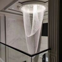 Décoration intérieure, lustre en cristal à franges pour hôtel, hall d'entrée, LED moderne de luxe, taille personnalisée, température de couleur réglable