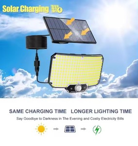 <span class=keywords><strong>Lampe</strong></span> <span class=keywords><strong>solaire</strong></span> à détecteur <span class=keywords><strong>de</strong></span> mouvement super lumineuse à 234 LED, pour extérieur, <span class=keywords><strong>jardin</strong></span>, mur, haute puissance, étanche IP65, 3 modes pour cour, allée - Product Image 1
