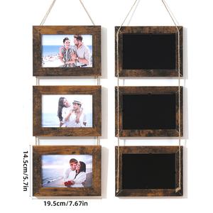 Marcos de Fotos Colgantes de Madera Personalizados de Fábrica con 3 Aberturas, Marco de Fotos Plegable para Exhibir 3 Fotos, Decoración de Pared para el Hogar - Product Image 2
