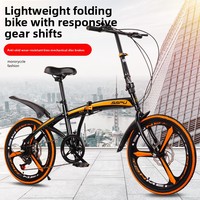 Nouveau Vélo de Montagne Pliant à Suspension Douce de 20 Pouces à Vitesse Variable avec Freins à Double Disque, Cadre en Alliage d'Aluminium et Fourche à Suspension; Adulte