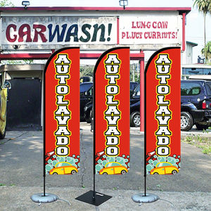 Toptan boş tüy pankart açık promosyon İtalyan sosis plaj bayrağı Pizza dükkanı renkli tüy bayrağı - Product Image 3