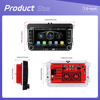 Autoradio Podofo 7'' double DIN, lecteur multimédia MP5, CarPlay et Android Auto sans fil, Bluetooth pour VW/PASSAT/POLO/GOLF, fabricant