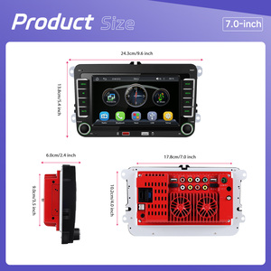 Reproductor Multimedia para Auto Podofo de 7'' Doble DIN, MP5, con Carplay y Android Auto Inalámbricos, Bluetooth, para <span class=keywords><strong>VW</strong></span>/PASSAT/<span class=keywords><strong>POLO</strong></span>/GOLF - Product Image 4