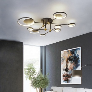 Lámparas Decorativas LED Modernas <span class=keywords><strong>de</strong></span> Color Negro y Dorado, Lámpara <span class=keywords><strong>de</strong></span> <span class=keywords><strong>Techo</strong></span> <span class=keywords><strong>de</strong></span> Lujo <span class=keywords><strong>para</strong></span> Sala <span class=keywords><strong>de</strong></span> Estar - Product Image 1