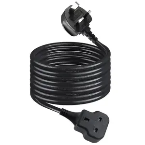 Heavy Duty Extension Cable UK BS1363 Male To Female 13A Molded Plug to Socket Power Extension Cable
