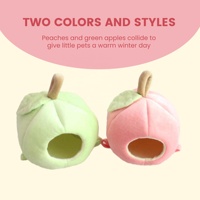 Hamac en peluche pour animaux de compagnie, maison suspendue en forme de fruit, lit chaud, accessoires pour hamster, cochon d'Inde et petits animaux (rose)