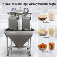 Machine de pesage linéaire à 2 têtes de 7,5 L pour gâteaux de riz, bonbons gélifiés, bonbons durs, fèves de chocolat et bonbons à la gelée