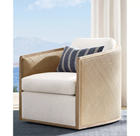 Fauteuil de salon moderne de style américain Rhoohill, fauteuil de détente en chêne blanc, structure en bois massif